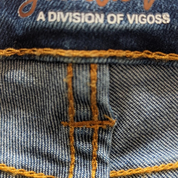 Girls Denim High Waisted Dark Washed Jeans - Picture 4 of 8